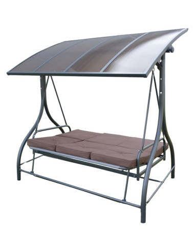 Huśtawka ogrodowa 3 osobowa 194x120x173cm zosia z daszkiem z poliwęglanu