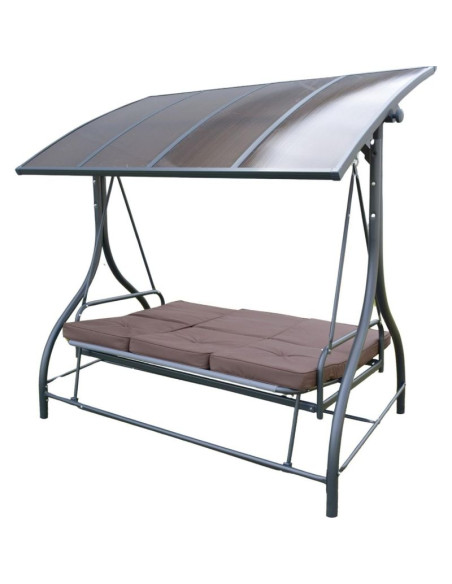 Huśtawka ogrodowa 3 osobowa 194x120x173cm zosia z daszkiem z poliwęglanu