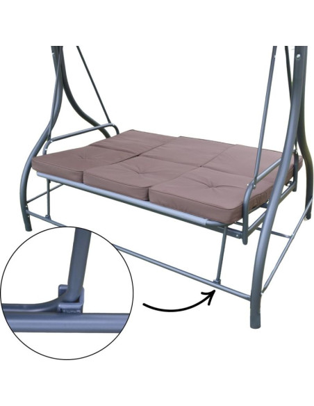 Huśtawka ogrodowa 3 osobowa 194x120x173cm zosia z daszkiem z poliwęglanu