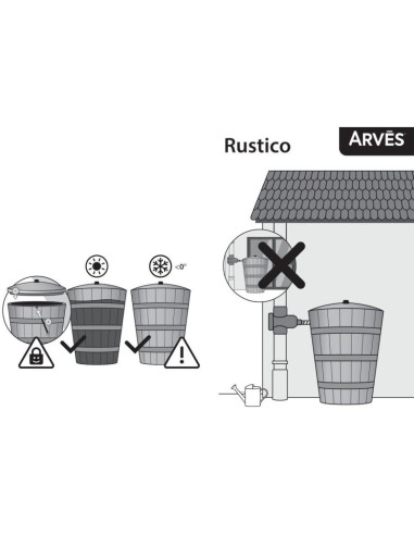 Zbiornik pojemnik na wodę deszczówkę beczka rustico 275l umbra wood