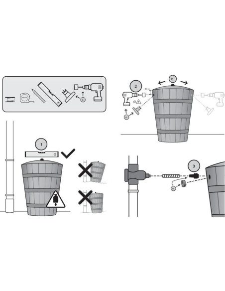 Zbiornik pojemnik na wodę deszczówkę beczka rustico 275l umbra wood