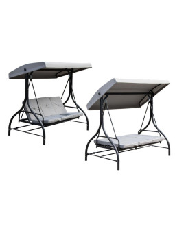 Huśtawka ogrodowo - balkonowa nina 3-osobowa szara