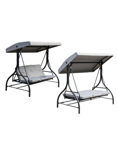 Huśtawka ogrodowo - balkonowa nina 3-osobowa szara