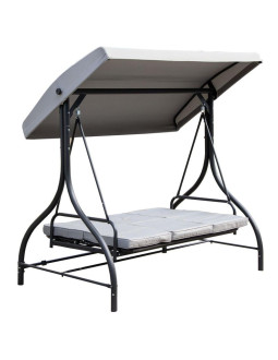 Huśtawka ogrodowo - balkonowa nina 3-osobowa szara 2