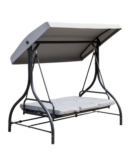 Huśtawka ogrodowo - balkonowa nina 3-osobowa szara