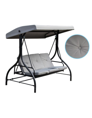 Huśtawka ogrodowo - balkonowa nina 3-osobowa szara