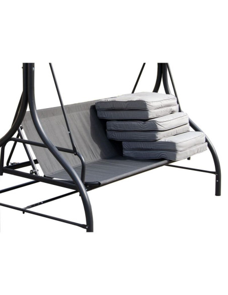 Huśtawka ogrodowo - balkonowa nina 3-osobowa szara
