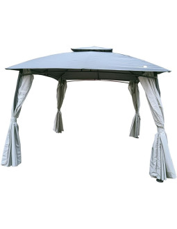 Pawilon ogrodowy 3x3x2.6m z zasłonami szary