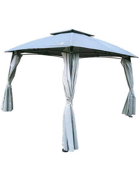 Pawilon ogrodowy 3x3x2.6m z zasłonami szary