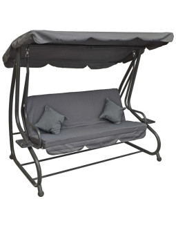 Huśtawka ogrodowo balkonowa kasia 3 osobowa szara