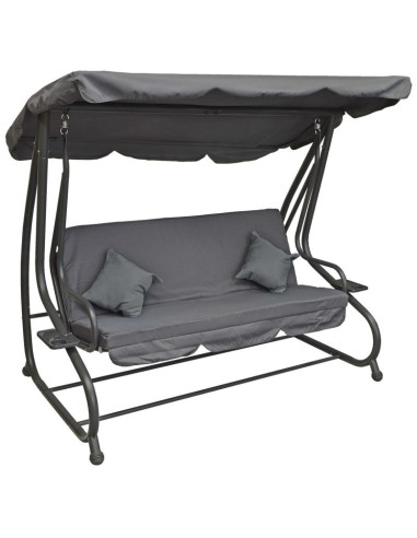 Huśtawka ogrodowo balkonowa kasia 3 osobowa szara