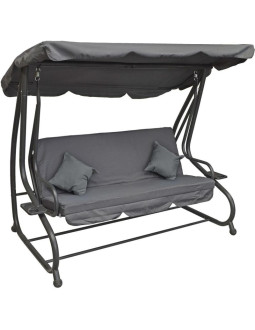 Huśtawka ogrodowo balkonowa kasia 3 osobowa szara 2