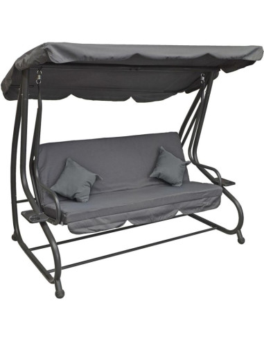 Huśtawka ogrodowo balkonowa kasia 3 osobowa szara