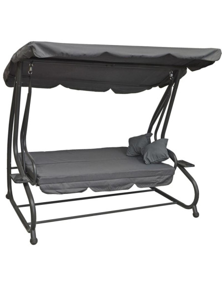 Huśtawka ogrodowo balkonowa kasia 3 osobowa szara