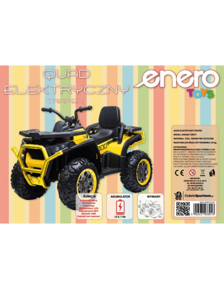 Quad auto na akumulator traper żółty 1033013