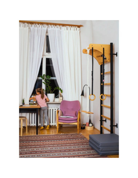 Drewniany drążek do podciągania w kolorze dębu benchk pb076