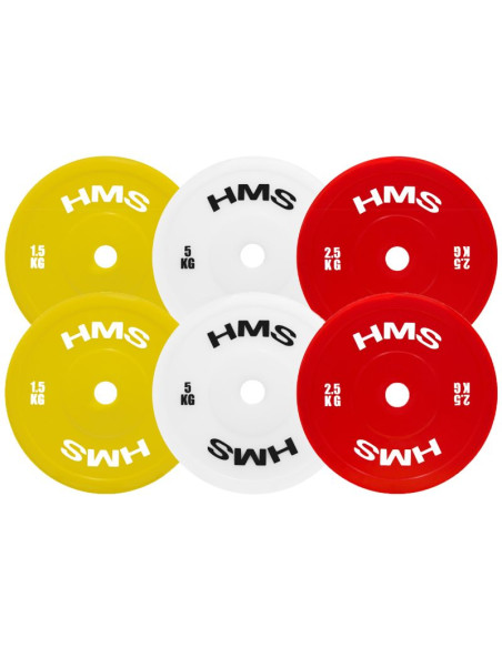 Tpp05 (2 x 5.0 kg) white talerz olimpijski techniczny pe 2 x 5.0 kg hms