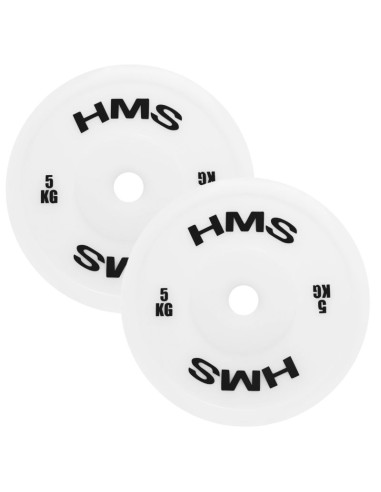 Tpp05 (2 x 5.0 kg) white talerz olimpijski techniczny pe 2 x 5.0 kg hms