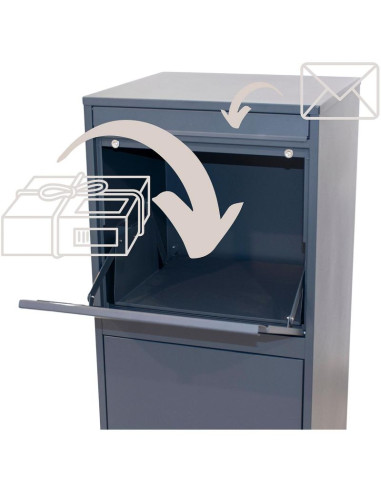 Skrzynka na przesyłki kurierskie listy 2w1 stojąca 38x41x102cm 1068749