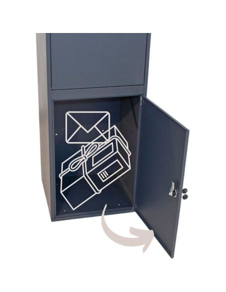 Skrzynka na przesyłki kurierskie listy 2w1 stojąca 38x41x102cm 1068749