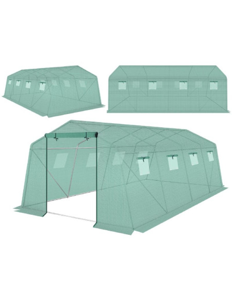 Szklarnia tunel ogrodowy 300x600x200cm pe konstrukcja stal zielony