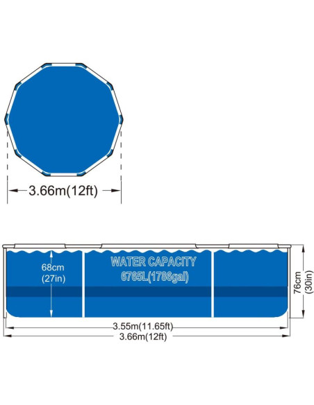 Basen stelażowy owalny 366x76cm ultra strong 12016v63