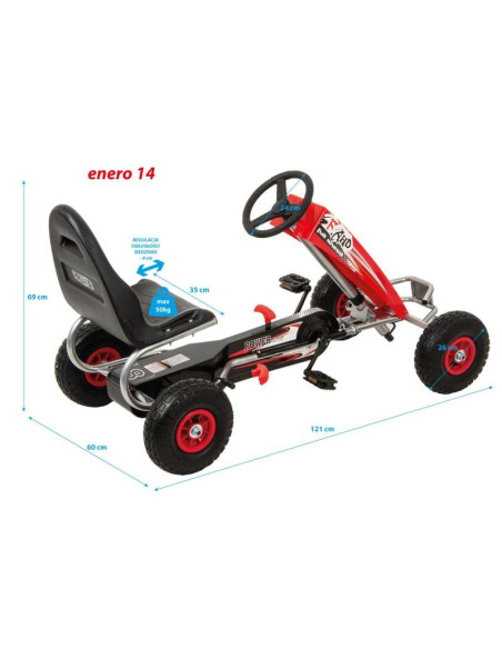 Gokart auto na pedały enero 14 czerwony