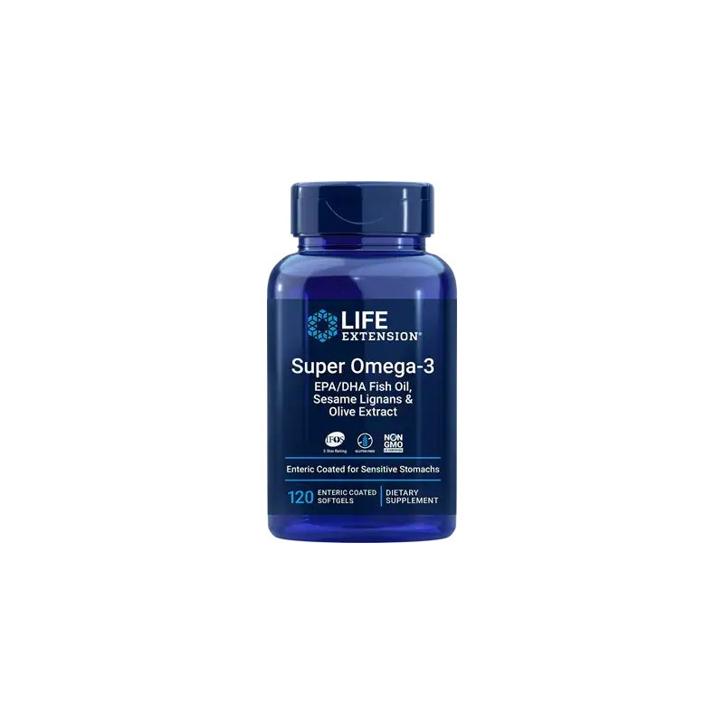 Super Omega-3 EPA/DHA z Lignanami Sezamowymi i Ekstraktem z Oliwek (120 kaps.)