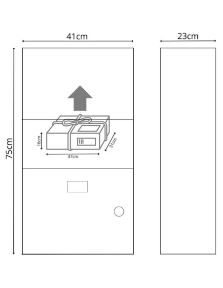 Skrzynka na przesyłki kurierskie stojąca 23x41x75cm 1068732