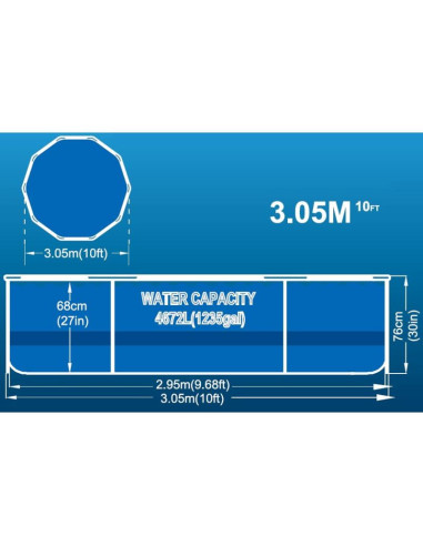 Basen stelażowy owalny 305x76cm ultra strong 12015v63