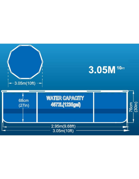 Basen stelażowy owalny 305x76cm ultra strong 12015v63