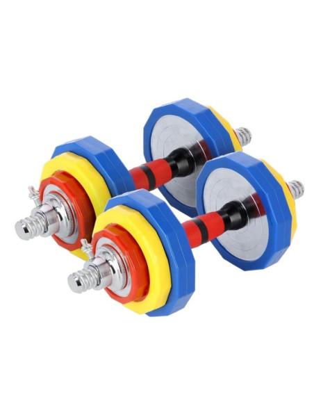 Kolorowe sztangielki z funkcją sztangi w walizce hms skc20 2 x 10 kg