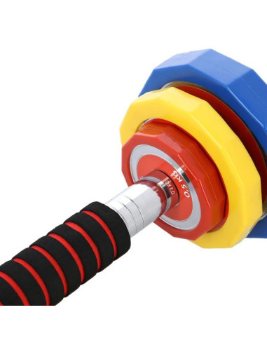 Kolorowe sztangielki z funkcją sztangi w walizce hms skc20 2 x 10 kg