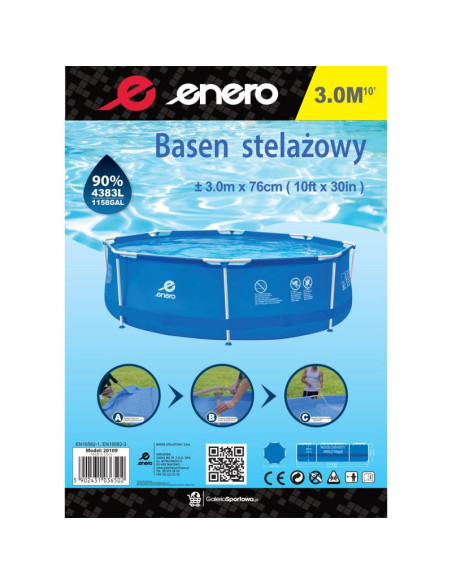 Basen stelażowy owalny 300x76cm enero