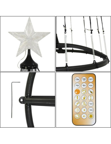 Choinka dekoracyjna 550led ciepły biały 300cm black