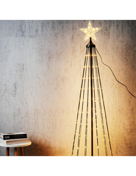 Choinka dekoracyjna 550led ciepły biały 300cm black