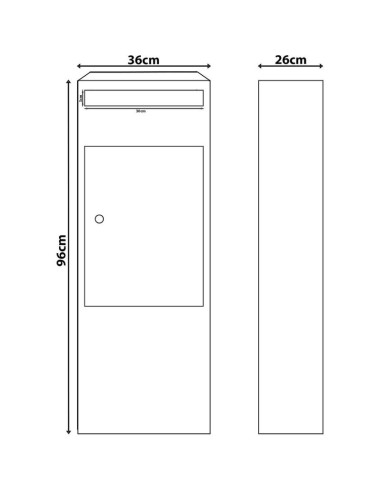 Skrzynka na przesyłki kurierskie stojąca 34x22x96cm 1068725