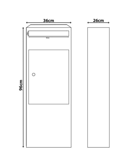 Skrzynka na przesyłki kurierskie stojąca 34x22x96cm 1068725