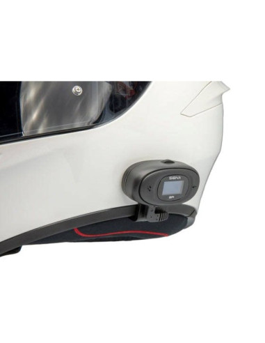 Interkom motocyklowy sena 5r-01d 5r bluetooth 5.1 700m z wyświetlaczem lcd i uniwersalnym zestawem mikrofonów na 2 kaski