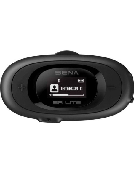 Interkom motocyklowy sena 5r-01d 5r lite bluetooth 5.1 700m z wyświetlaczem lcd i uniwersalnym zestawem mikrofonów na 2 kaski