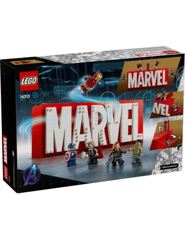 Lego marvel super heroes 76313 logo marvel z minifigurkami