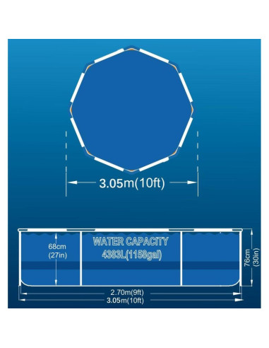 Basen stelażowy owalny 300x76cm 17798