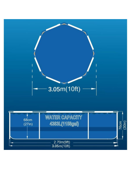 Basen stelażowy owalny 300x76cm 17798