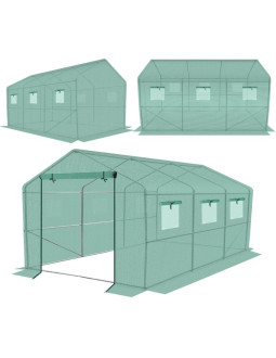 Szklarnia tunel ogrodowy 200x350x200cm pe konstrukcja stal zielona