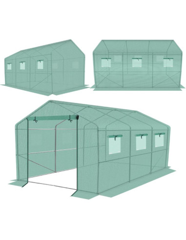 Szklarnia tunel ogrodowy 200x350x200cm pe konstrukcja stal zielona