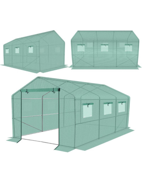 Szklarnia tunel ogrodowy 200x350x200cm pe konstrukcja stal zielona