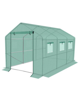 Szklarnia tunel ogrodowy 200x350x200cm pe konstrukcja stal zielona 2