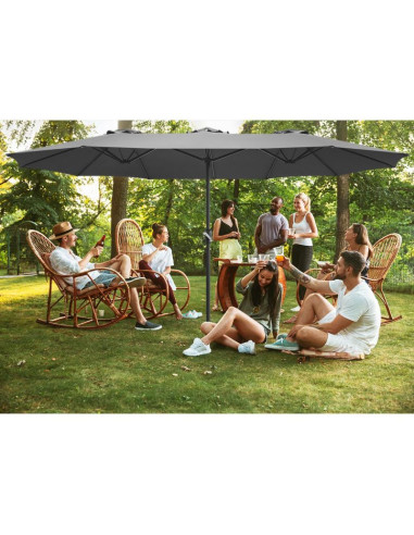Parasol ogrodowy xxxl 2.7x4.6m szary saska garden