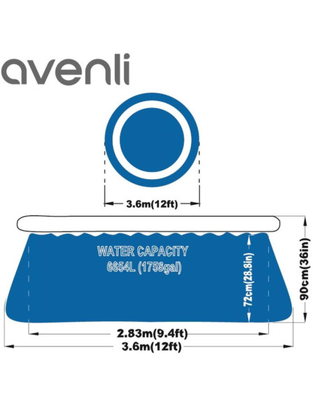 Basen rozporowy z dmuchanym kołnierzem 360x90cm 17795