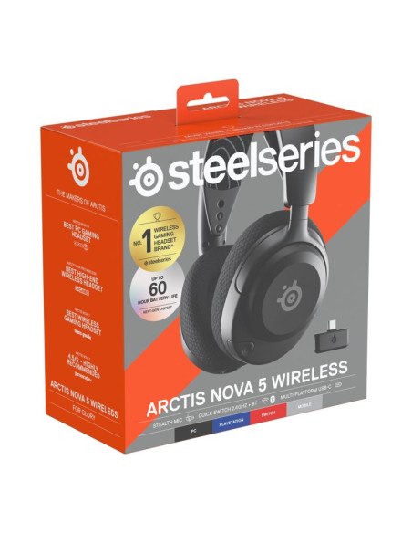Seria steelseries | zestaw słuchawkowy do gier | arctis nova 5 | łączność bluetooth | nauszne | mikrofon | redukcja szumów | łąc